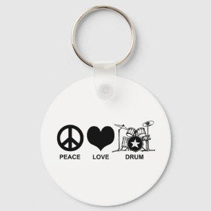 Chaveiro Peace Love Drum