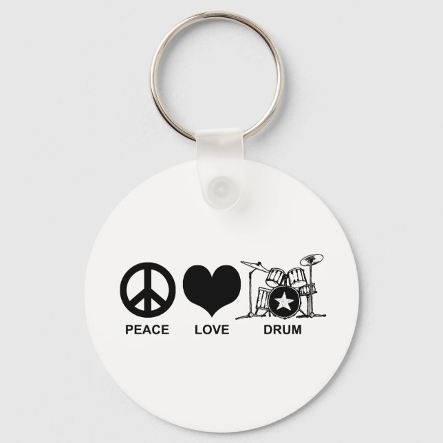 Chaveiro Peace Love Drum (Frente)