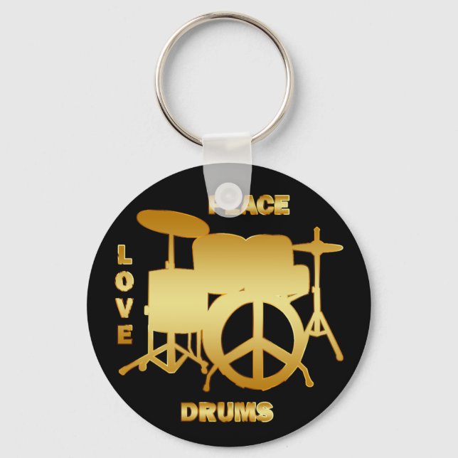 CHAVEIRO PEACE LOVE DRUMS (Frente)