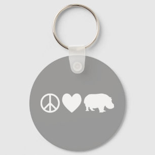 Chaveiro Peace Love e Hippos