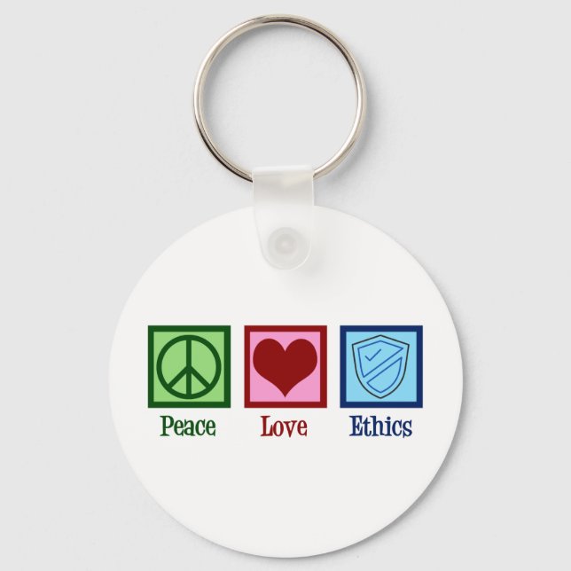 Chaveiro Peace Love Ethics Professor de Filosofia Moral (Frente)