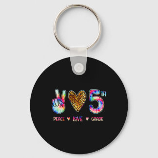 Chaveiro Peace Love Fifth Grade Squad Back To School Gift