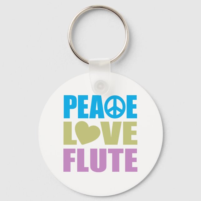 Chaveiro Peace Love Flute (Frente)