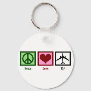 Chaveiro Peace Love Fly