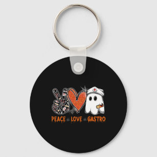 Chaveiro Peace Love Gastro-Fantasma Enfermeira Gastroentero