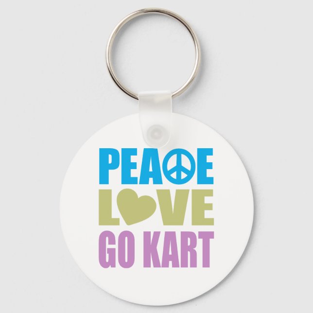 Chaveiro Peace Love Go Kart (Frente)