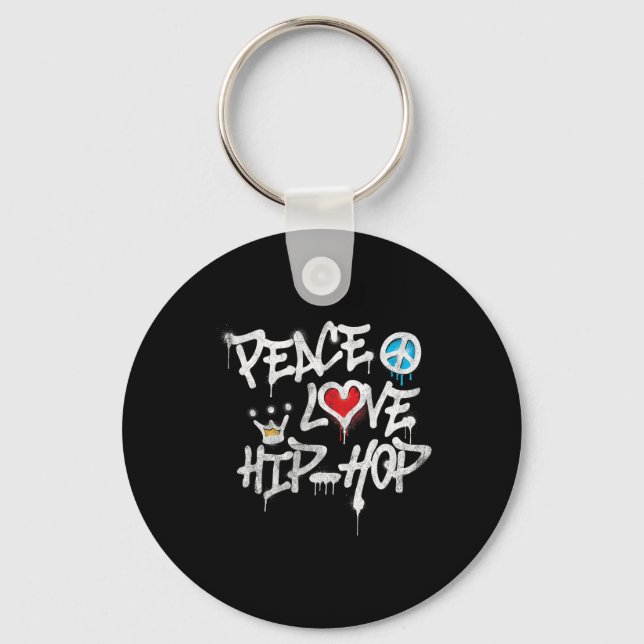 Chaveiro Peace Love Hip Hop Dancing (Frente)