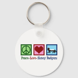 Chaveiro Peace Love Honey Badgers