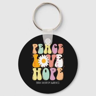 Chaveiro Peace Love Hope Brain Aneurysm Awarness Gift