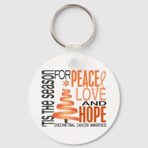 Chaveiro Peace Love Hope Christmas Endomrial Cancer