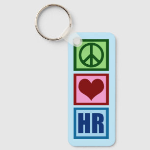 Chaveiro Peace Love HR Recursos Humanos Personalizados Azul