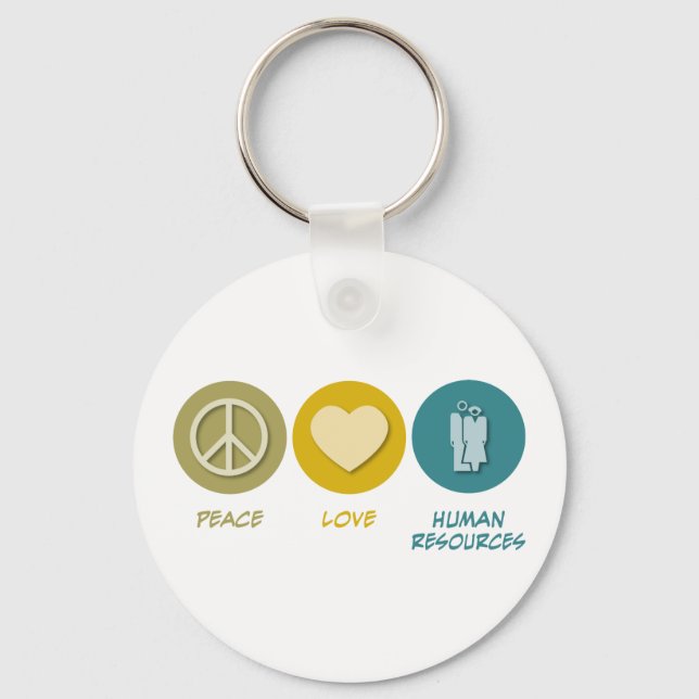 Chaveiro Peace Love Human Resources (Frente)