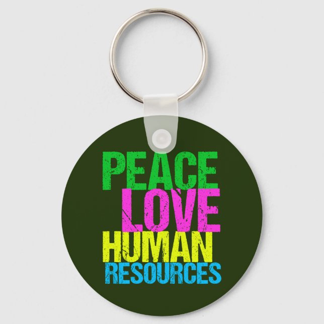 Chaveiro Peace Love Human Resources (Frente)