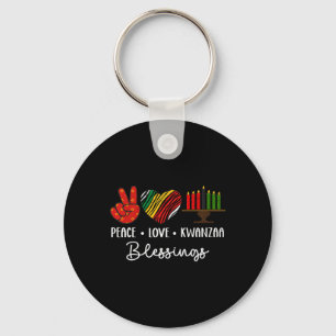 Chaveiro Peace Love Kwanzaa abençoa a mania africana natalí