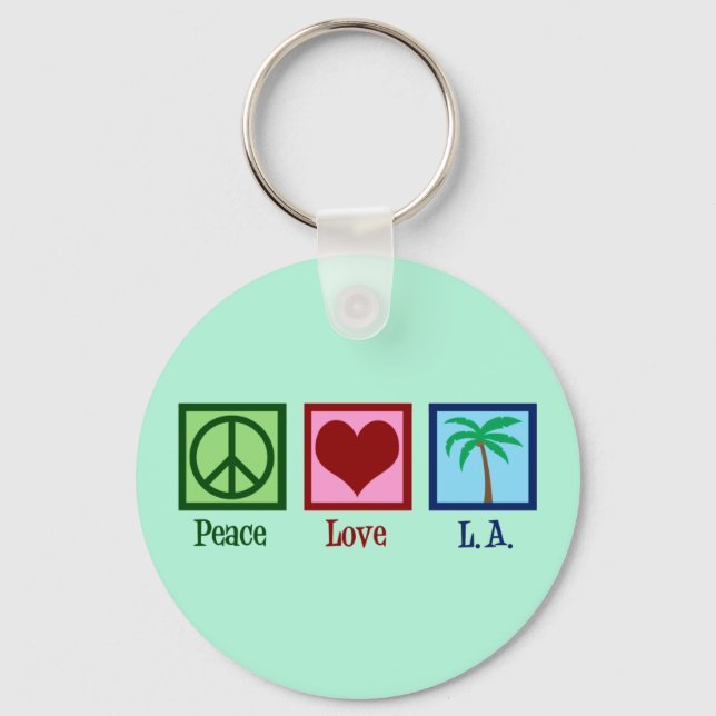 Chaveiro Peace Love L.A. | Cute Los Angeles (Frente)