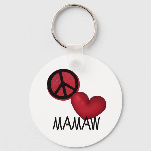 Chaveiro Peace Love Mamaw (Frente)