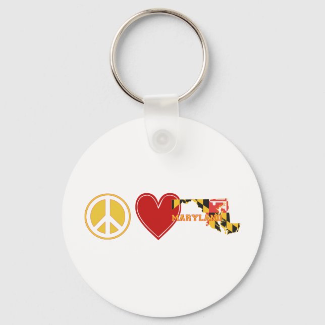 Chaveiro Peace Love Maryland (Frente)
