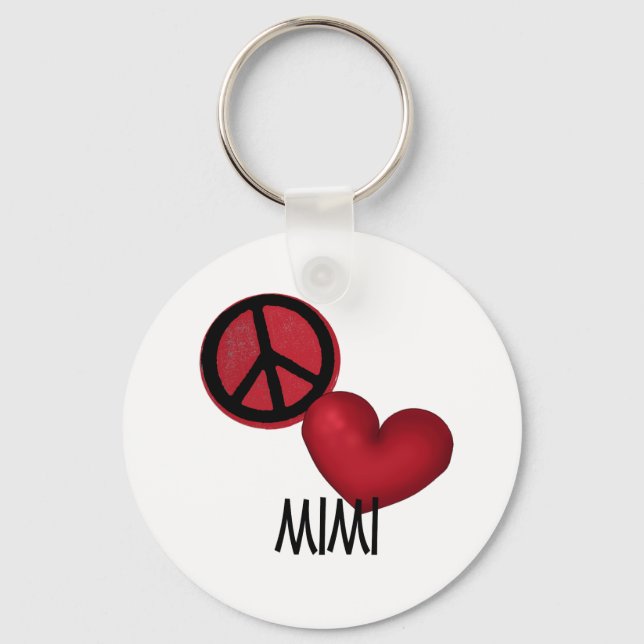 Chaveiro Peace Love Mimi (Frente)