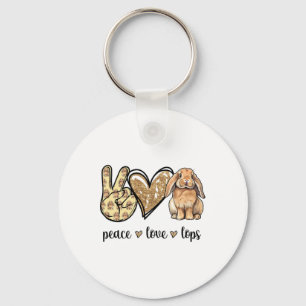 Chaveiro Peace Love Mini Holland Lop Bunny Rabbit Lover