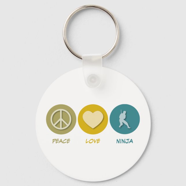 Chaveiro Peace Love Ninja (Frente)