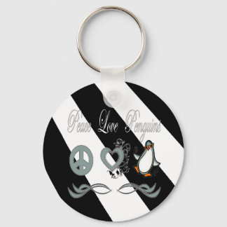 Chaveiro Peace Love Penguins