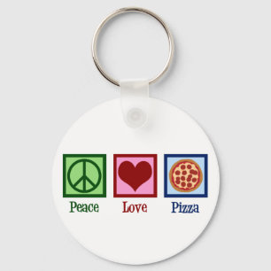 Chaveiro Peace Love Pizza