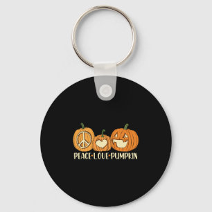 Chaveiro Peace Love Pumpkin Halloween
