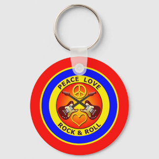 CHAVEIRO PEACE LOVE ROCK AND ROLL