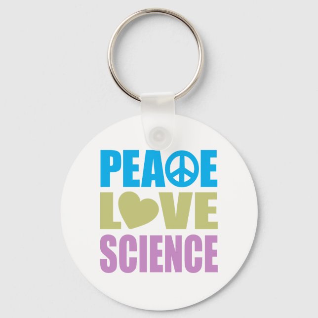 Chaveiro Peace Love Science (Frente)