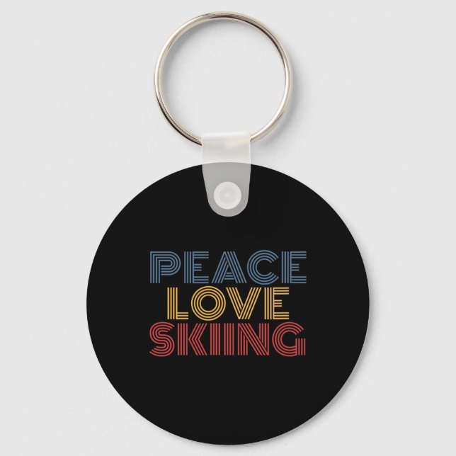 Chaveiro Peace Love Skiing  (Frente)