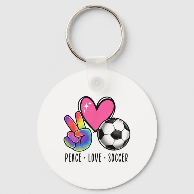 Chaveiro Peace Love Soccer For Women Teen Girls Toddler  (Frente)