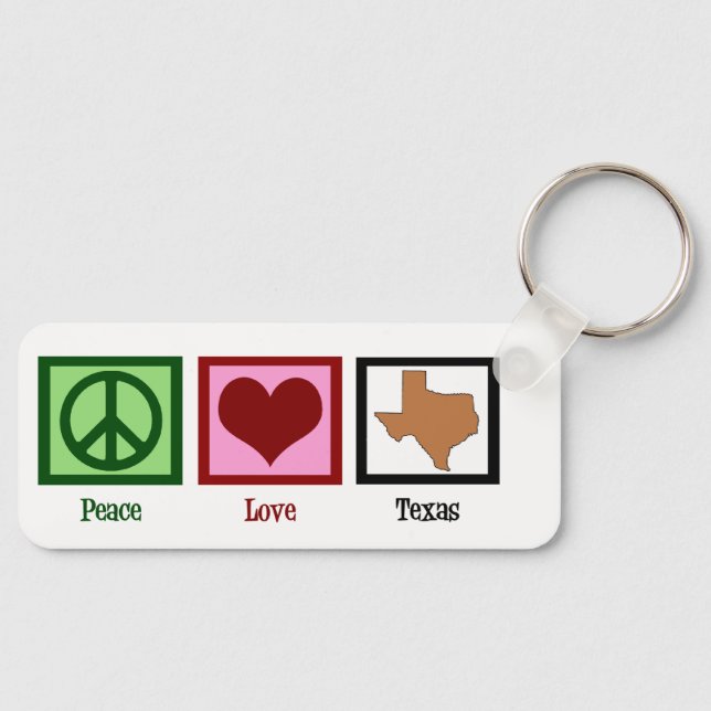 Chaveiro Peace Love Texas Cute Custom Texan (Frente)