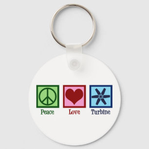 Chaveiro Peace Love Turbine Fan