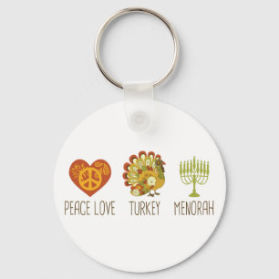 Chaveiro Peace Love Turkey Menorah