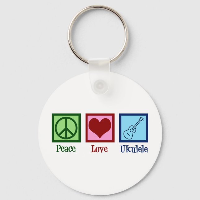 Chaveiro Peace Love Ukulele (Frente)
