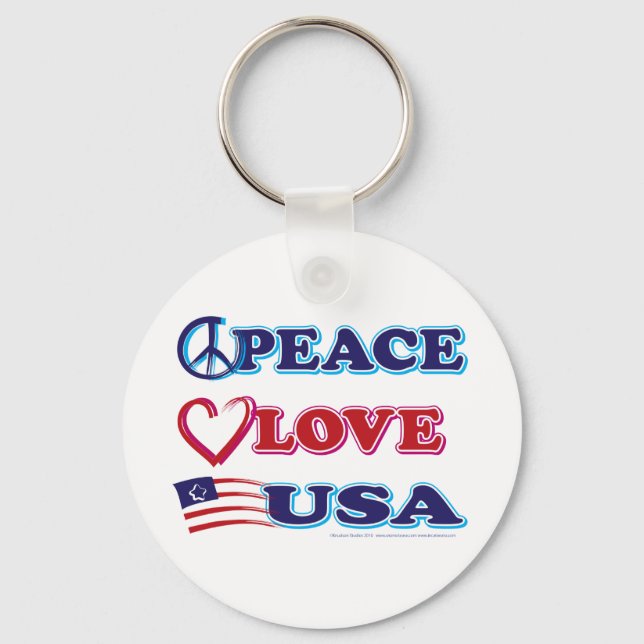 Chaveiro Peace-Love-USA (Frente)