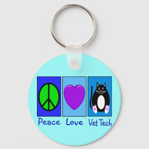 Chaveiro Peace Love Vet Tech