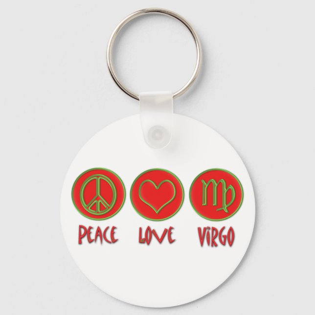 Chaveiro Peace Love Virgo (Frente)