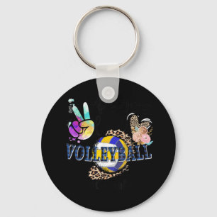 Chaveiro Peace Love Voleibol Gaga Life Mãe Avó Leopar