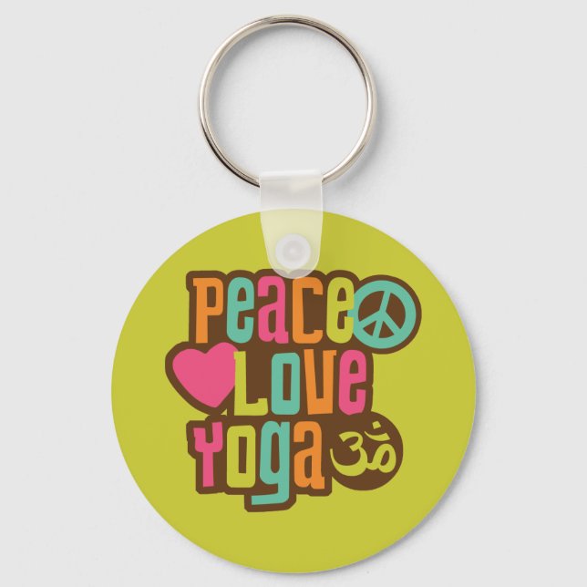 Chaveiro Peace Love Yoga (Frente)