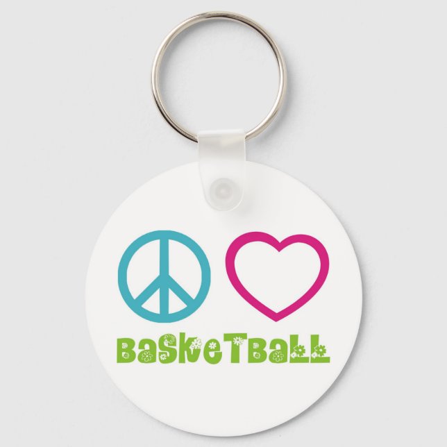 Chaveiro PEACELOVEsímbolos-basquete. (Frente)