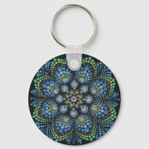 Chaveiro Peacock Dot Mandala