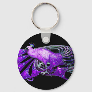 CHAVEIRO PEACOCK ELEGANTE EM PURA E NEGRA