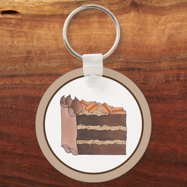 Chaveiro Peça de Festa de aniversário de Bolo de Chocolate  (Verso)