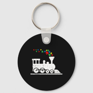 Chaveiro Peça de Puzzle de Trem Conscientização do Autismo