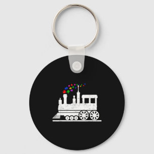 Chaveiro Peça de quebra-cabeça de trem mês de conscientizaç