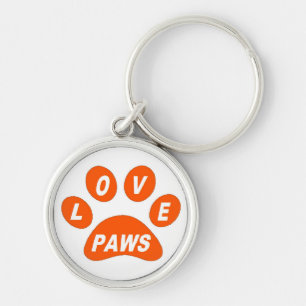 Chaveiro Peças-chave de amor em cadeia nas patas laranja