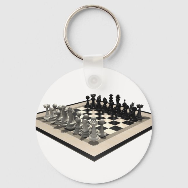 Chaveiro Peças de xadrez e de xadrez: (Frente)