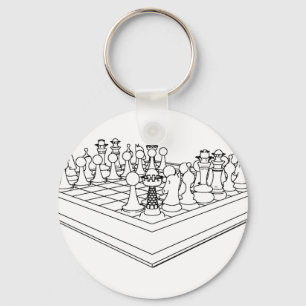 Chaveiro Peças de xadrez e xadrez: