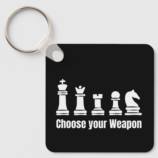 Chaveiro Peças de xadrez escolhem a vossa arma, o bispo cav (Frente)